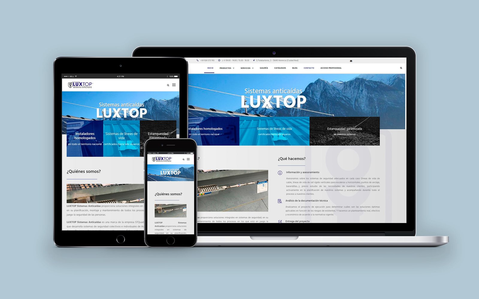 LUXTOP Sistemas anticaídas -Creative Studio, diseño, web y publicidad en Toledo