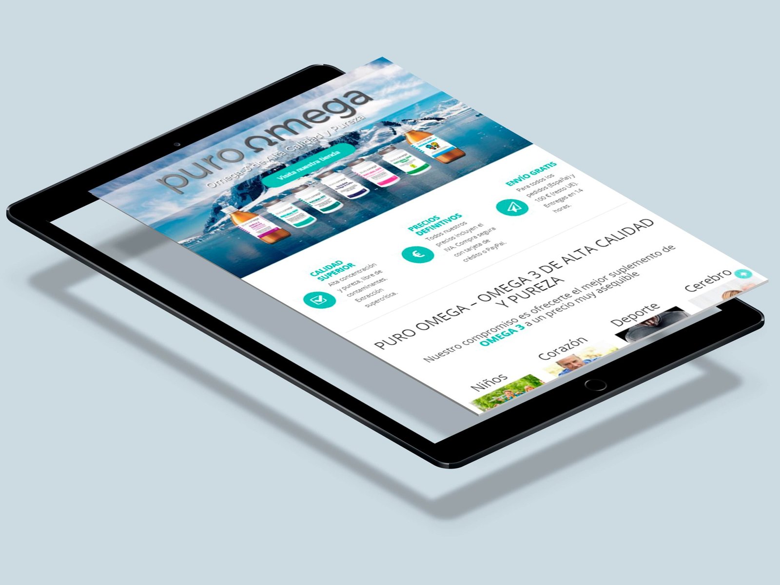 Página web Puro Omega - Creative Studio, diseño, web y publicidad en Toledo