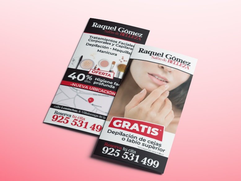Folletos Salón de Belleza Raquel Gómez - Creative Studio, diseño, web y publicidad en Toledo
