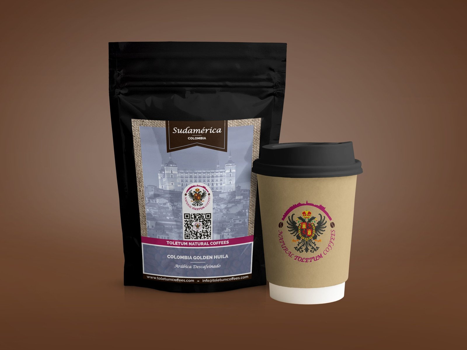 Etiquetas Toletum Natural Coffees - Creative Studio, diseño, web y publicidad en Toledo