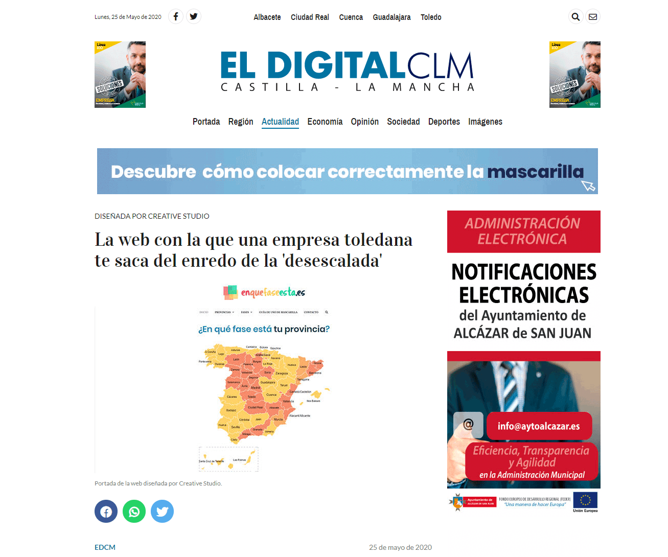 enquefaseesta.es en El Digital CLM - Creative Studio, diseño, web y publicidad en Toledo